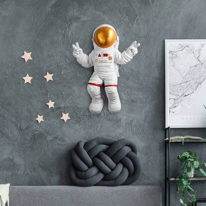 Wallity Peace Sign Astronaut - 1 Blanco y dorado